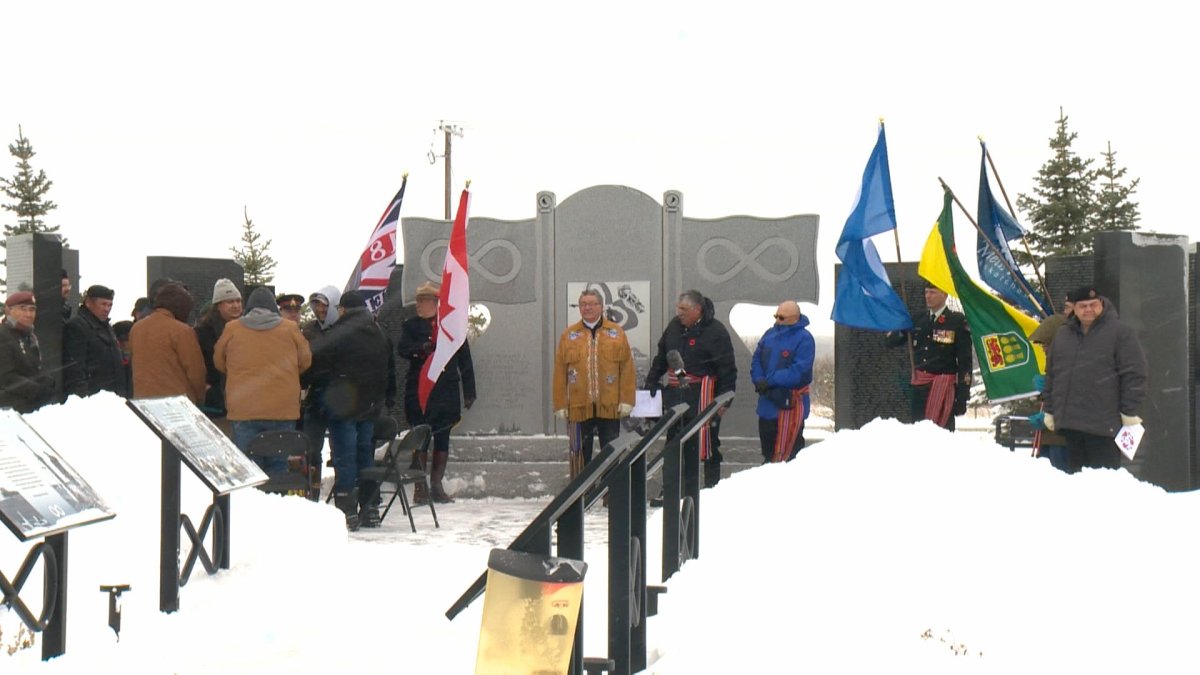MN-S held a ceremony at Batoche's Indigenous Veteran's Day service, to honour fallen war heroes. 