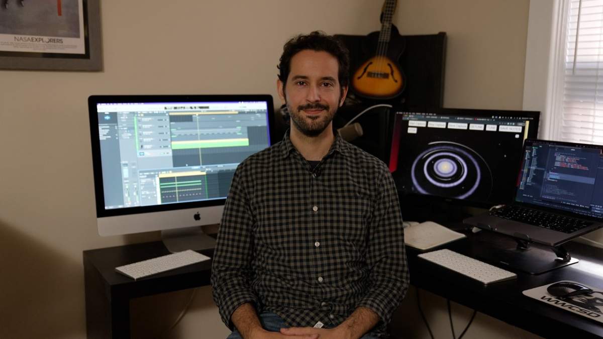 Matt Russo, a University of Toronto Physicist and Sonification Specialist creating sounds for the Webb images.
