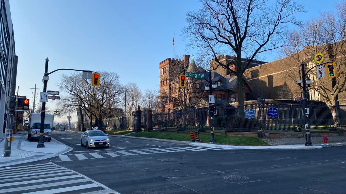 A conversion of Queen Street between Main and King in Hamilton into a two-way street was completed as of Nov. 22, 2022.