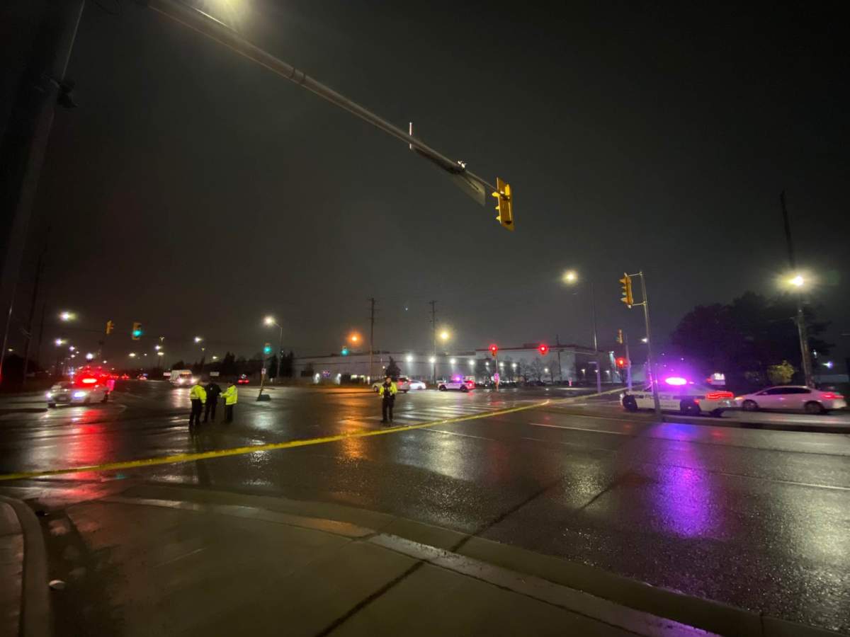 Police are investigating after a pedestrian was struck by a vehicle in Brampton.