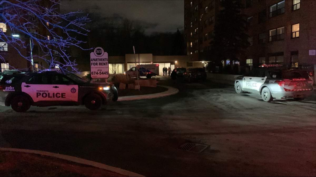 Police on scene following a shooting on Humberline Drive on Nov. 20, 2022.