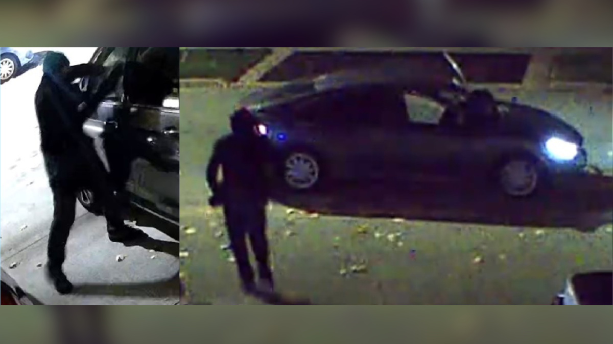 Surveillance footage from Niagara Region of a suspect accused in damaging more than 60 vehicles during the overnight on Oct. 27, 2022.
