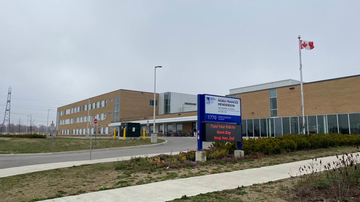 Hamilton police say one person was injured in an incident Nov. 3, 2022 at Nora Frances Henderson Secondary School on the Mountain.