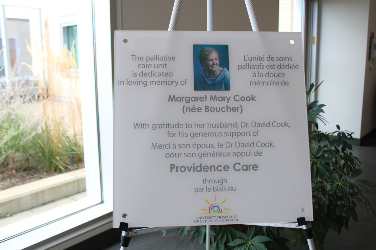 A $1M donation has been made to Kingston's Providence Care hospital for palliative care programs.