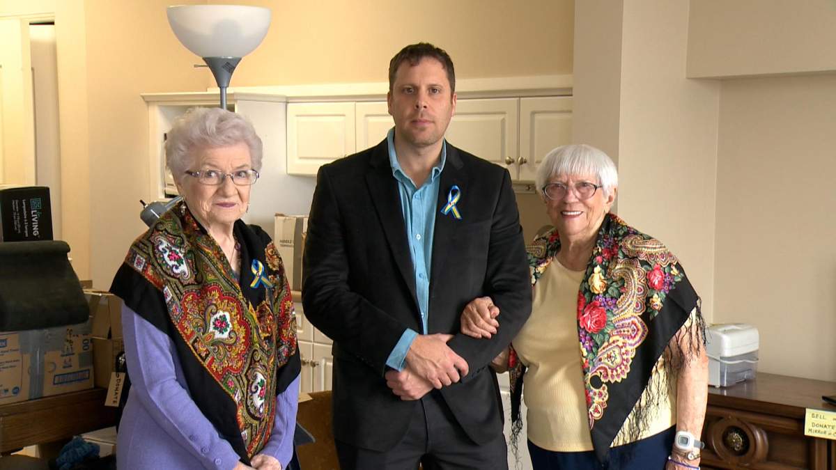 Residents at the Franklin Retirement home show their donations so far. (Left to Right - Olga Wachniak, Daniel Knudsen, Rose Yaworski).