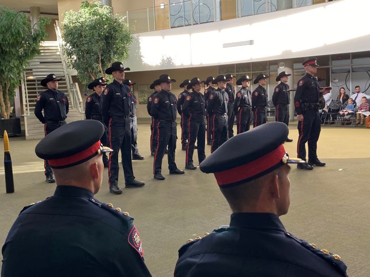 A graduation ceremony for new officers at Calgary Police Services headquarters on Friday Nov 4.