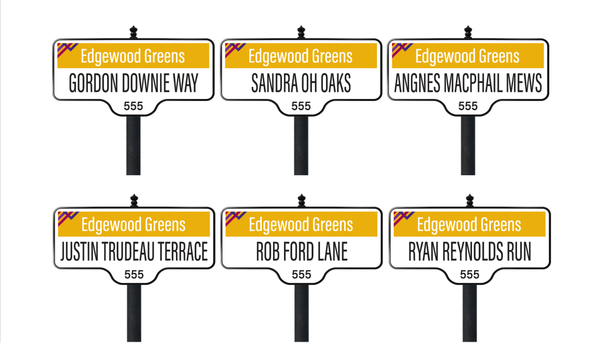 The Edgewood Greens community located in Dundalk, Ont. (two hours north of Toronto or one hour west of Barrie) has flagged a central street for naming honours based on who Canadians believe is ‘street-naming worthy.’.