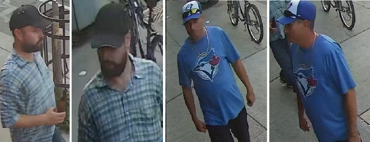 Toronto police are searching for two suspects after an alleged assault in the Bloor and Dufferin streets area.