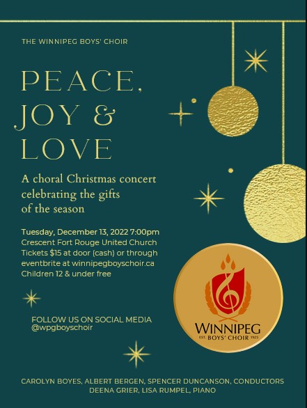Winnipeg Boys’ Choir presents: Peace, Joy & Love: a choral Christmas concert - image