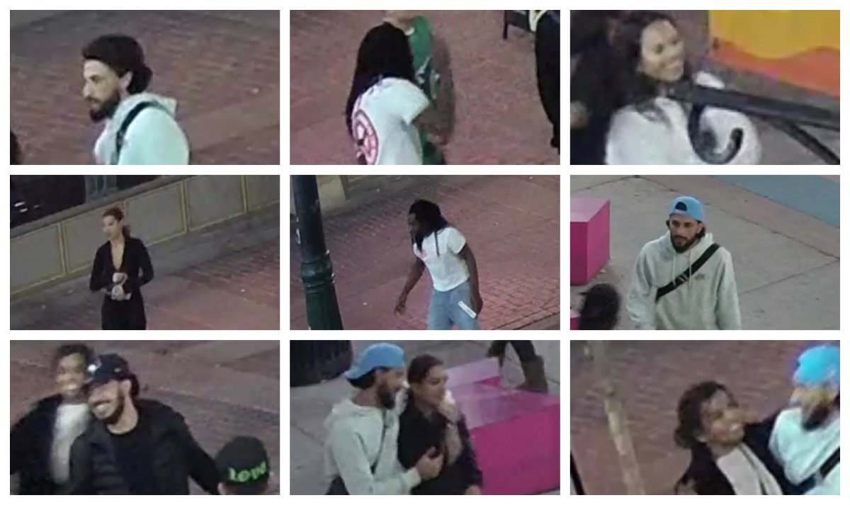 CCTV images show several people in the area the night a woman was assaulted in downtown Calgary on Oct. 19, 2022.