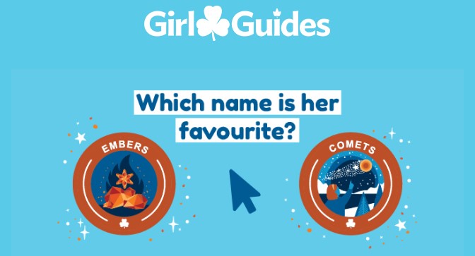 Girl Guide members are being asked to cast their vote for either "Embers" or "Comets" to replace the "Brownies" branch.