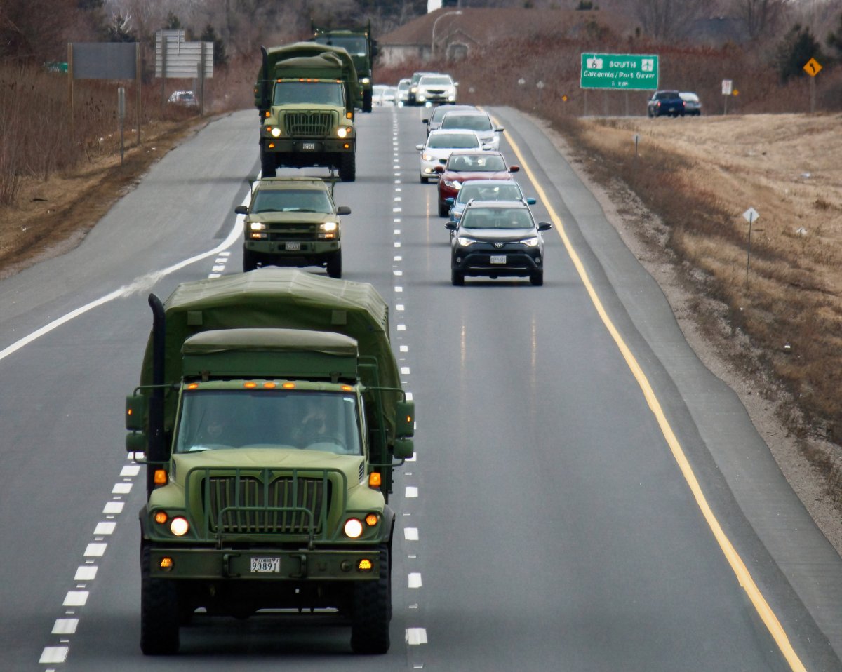 The Canadian Armed Forces will be conducting driving and convoy training on central Ontario highways and roadways Nov. 18-20.