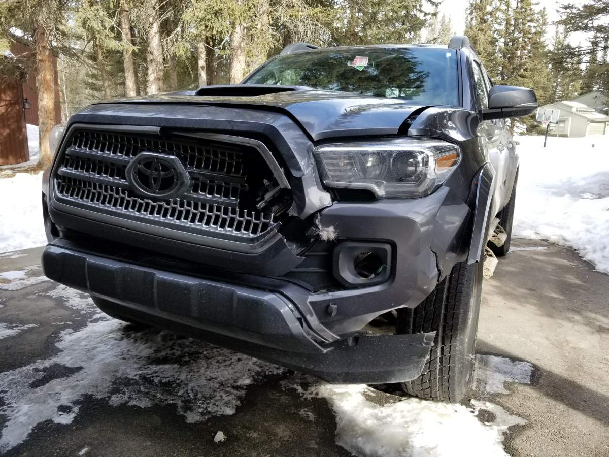 Photo of McDonald’s damaged truck.
