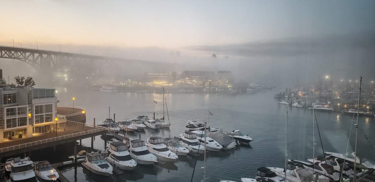 Fog on Vancouver’s False Creek.