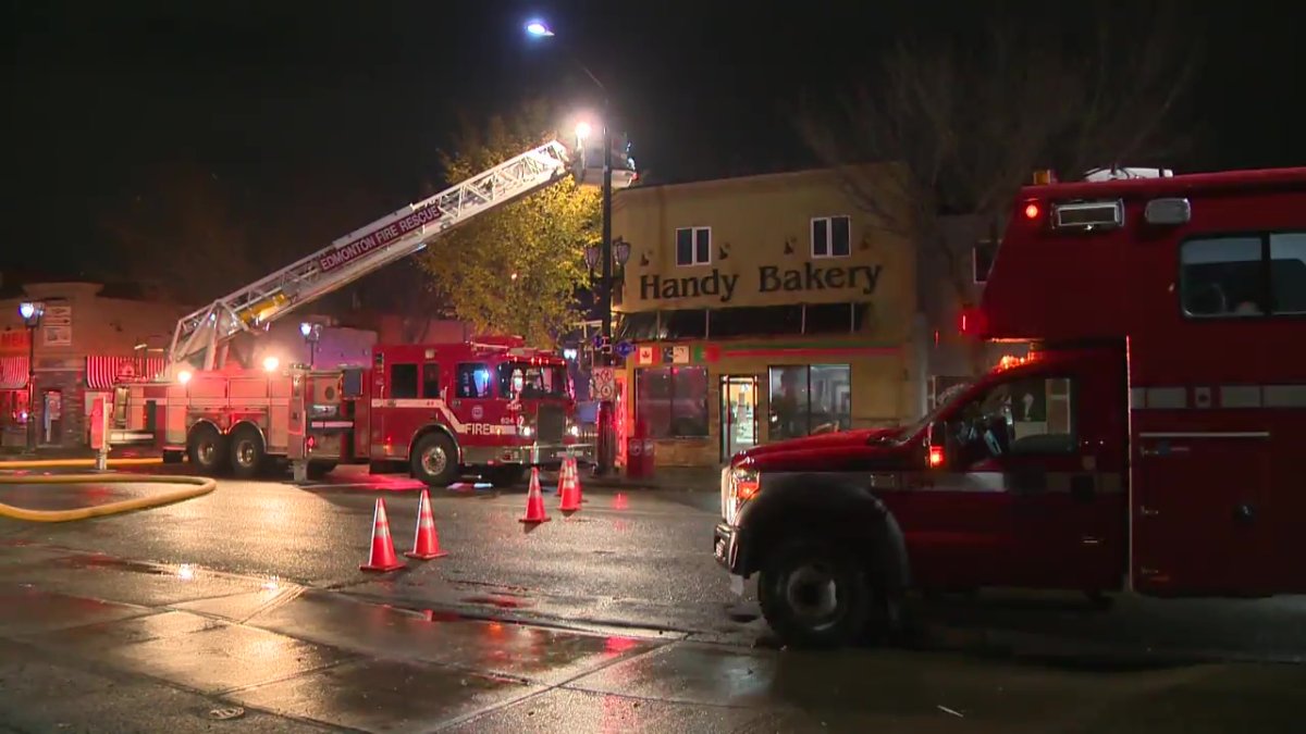 Edmonton Fire Rescue Services were called to Handy Bakery on 118 Avenue NW for reports of a fire on Nov. 1, 2022.