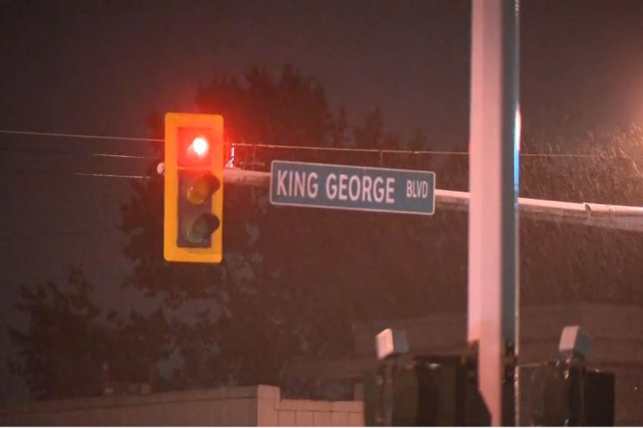 1 in hospital after Surrey shooting near King George Boulevard and 92 Avenue