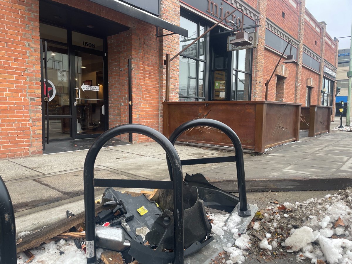 Micro Bar + Bites suffered damage when a car smashed into the patio. 