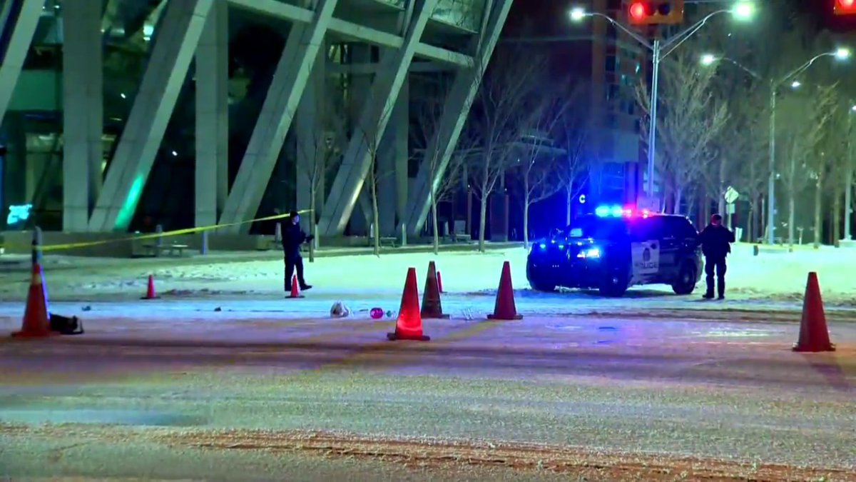 Calgary police said the pedestrian was struck in the area of 16 Avenue NW and 12 Street NW at around 8:20 p.m. 