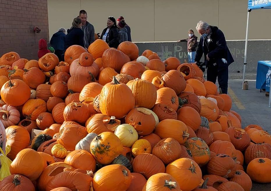 A pile of pumpkins at Polo Park for last year's Pumpkin Drop event.
