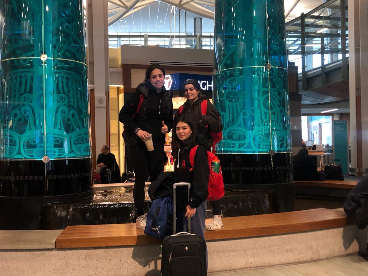 Raegan and her teammates in Vancouver.