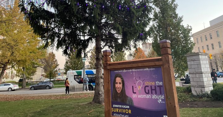 Purple fills London, Ont. as 13th annual Shine the Light on Woman Abuse campaign begins