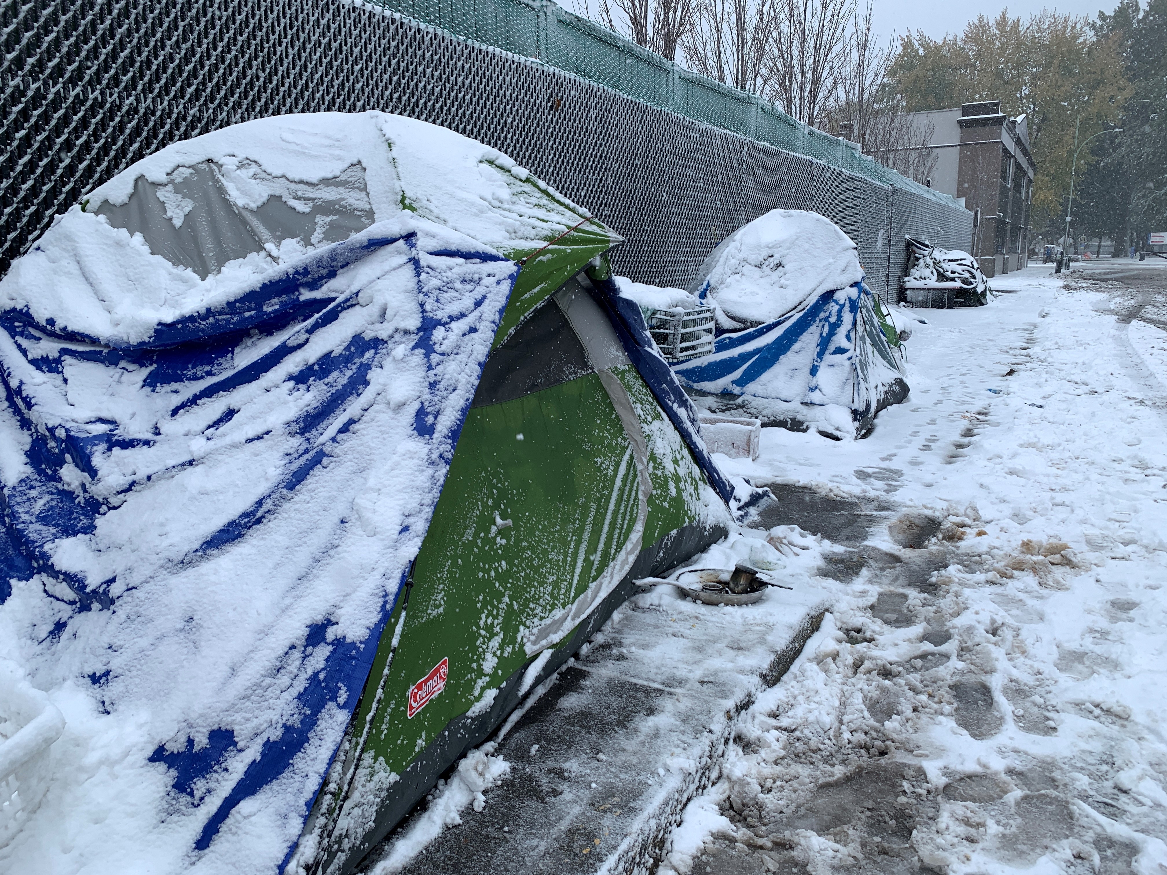 Odds Of Winter Shelter Opening In Kelowna B C This Year Not Good   Snowy Tents 