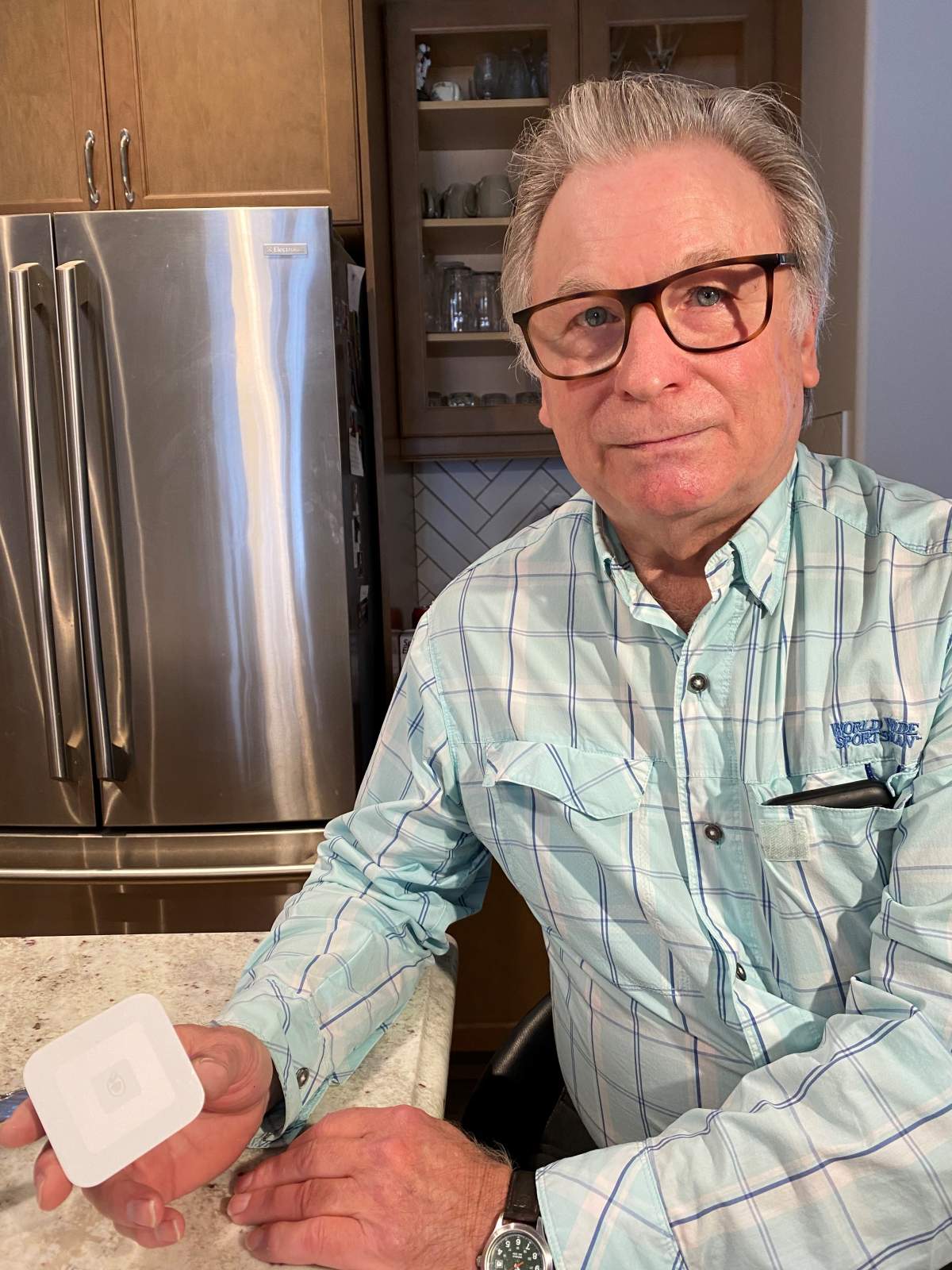 Allen Kalas with Square payment machine