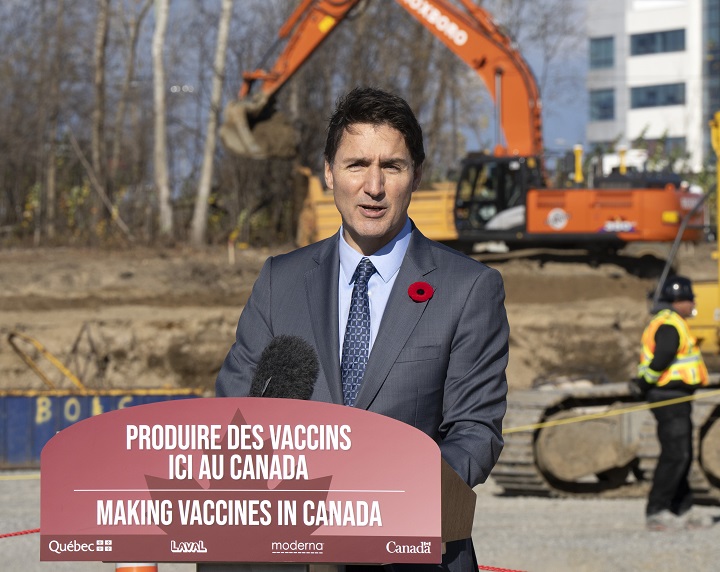 Feds Hold Groundbreaking Ceremony For Moderna S MRNA Vaccine Factory In   Trudeau Moderna 