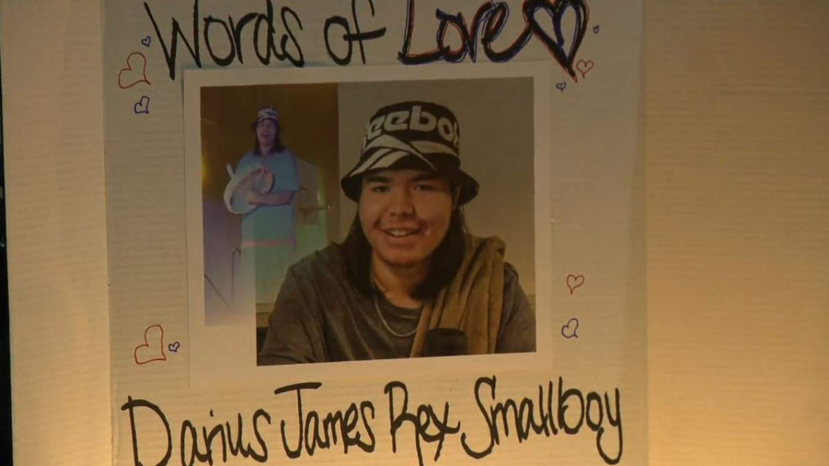 A small crowd gathered on Friday night to honour the death of 23-year-old Darius Smallboy.
