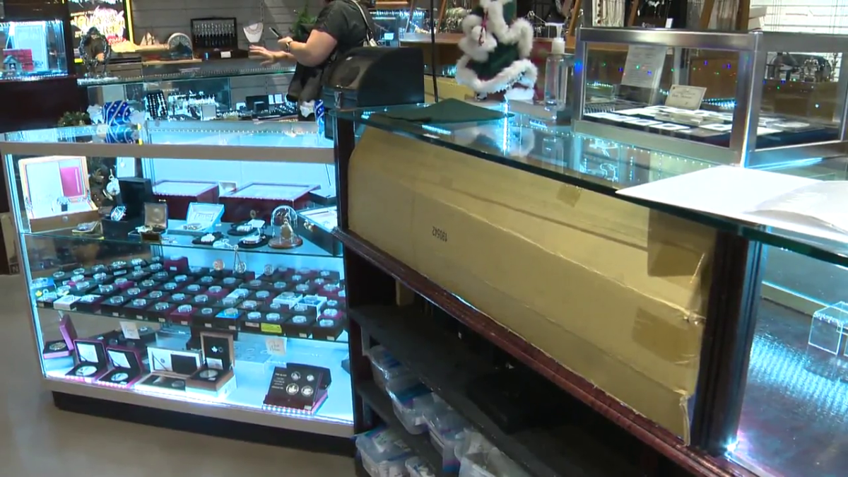 The rare coins display case at Beck was destroyed during a break-and-enter robbery Sat. Nov. 26, 2022.