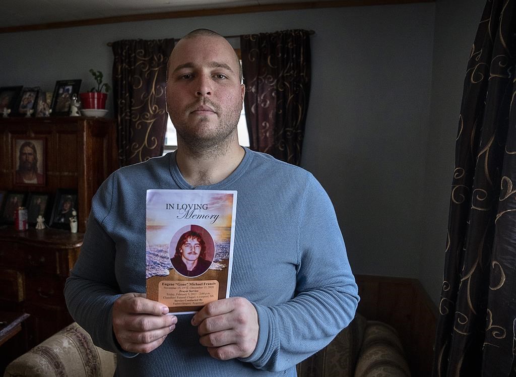 Michael Francis, whose father Eugene Francis perished when the scallop dragger Chief William Saulis sank in the Bay of Fundy, remembers his dad at home in Milton, N.S. on Wednesday, Nov. 30, 2022. Dec. 15 marks the second anniversary of the 2020 tragedy, which claimed six lives. THE CANADIAN PRESS/Andrew Vaughan.