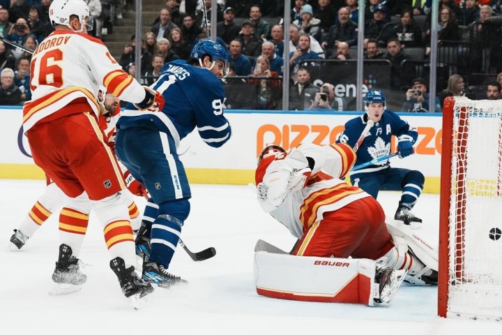 Marner nets OT winner to lift Leafs past Flames
