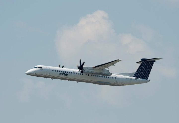A Porter flight takes off from the airport Wednesday July 3, 2019 in Ottawa. Porter Airlines has announced a series of route and frequency expansions in the hopes of filling the gap of a high-value economy experience across North America.