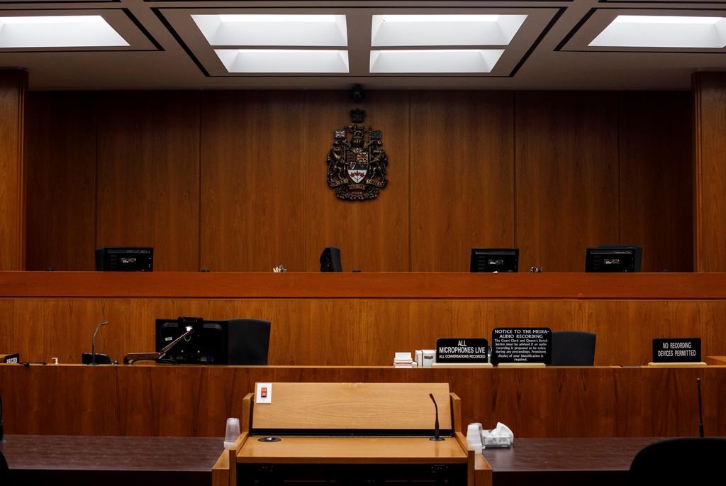 A courtroom at the Edmonton Law Courts building, in Edmonton on Friday, June 28, 2019. The Alberta government is hiking the amount of money it will pay for lawyers providing legal aid.