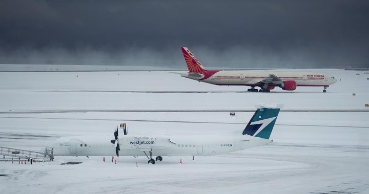 Canadian airlines offer refunds, accommodation, meals amid storm disruptions – National | Globalnews.ca