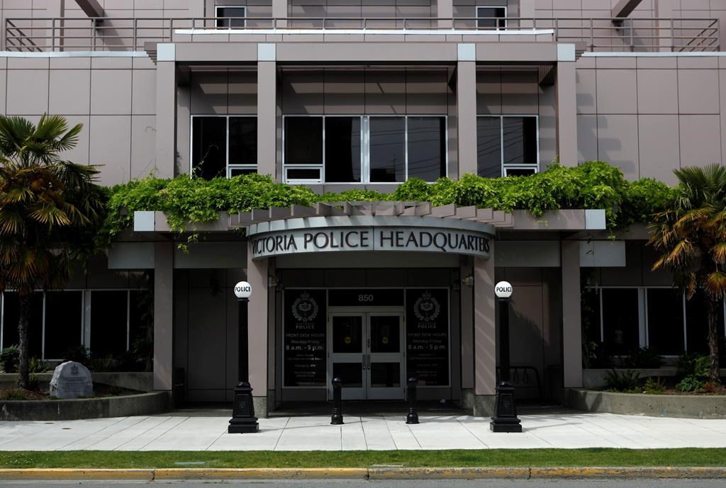 Victoria Police headquarters in Victoria, B.C. is shown on Wednesday June 10, 2020.