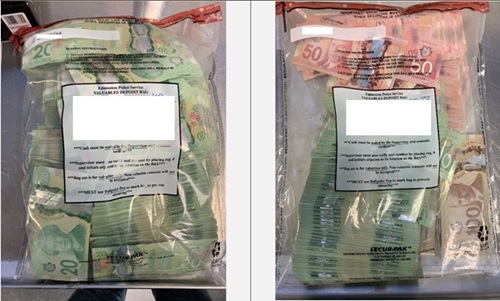 Around $101,000 in bills was recovered in the search, police say.