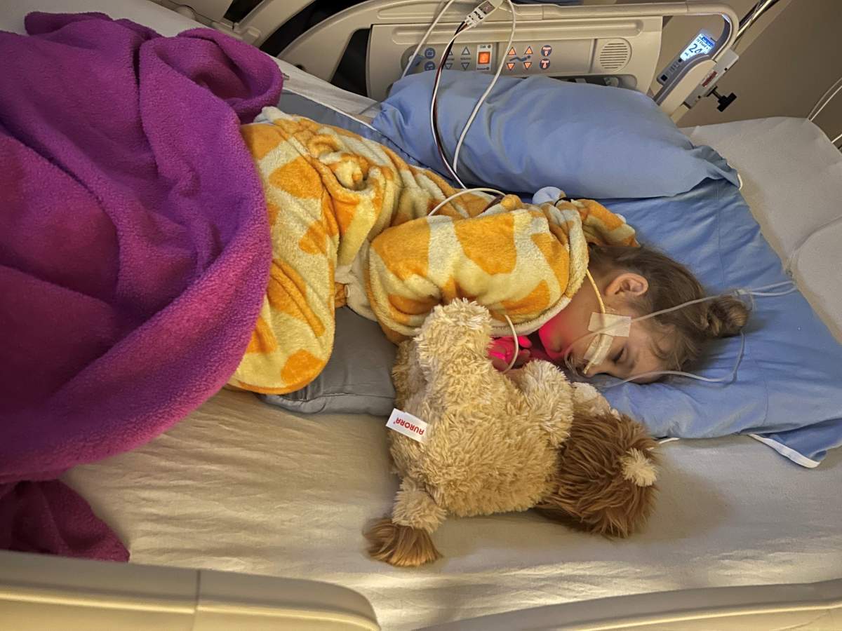 Andy, 4, was admitted to Alberta Children’s Hospital ICU on Nov. 19, 2022 with influenza A and pneumonia.