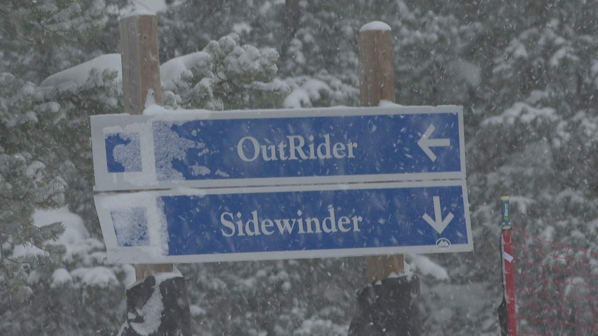 Castle Mountain seeing a dump of fresh powder on the weekend before Christmas. 