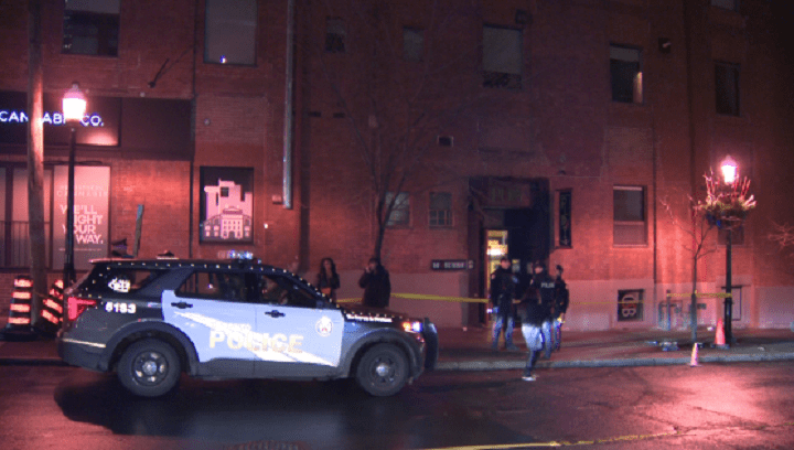 Police on scene following a shooting near Front and Church streets on Dec. 3, 2022.
