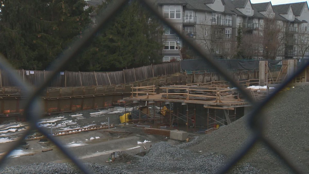 Residents of a Langley condo complex have had to leave their homes after a retaining wall at a construction site began to collapse.