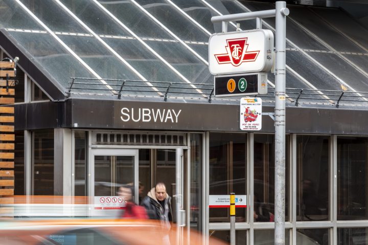 A general view of TTC Subway entrance at Yonge and Bloor area in Toronto, Ont., March 28, 2019. 