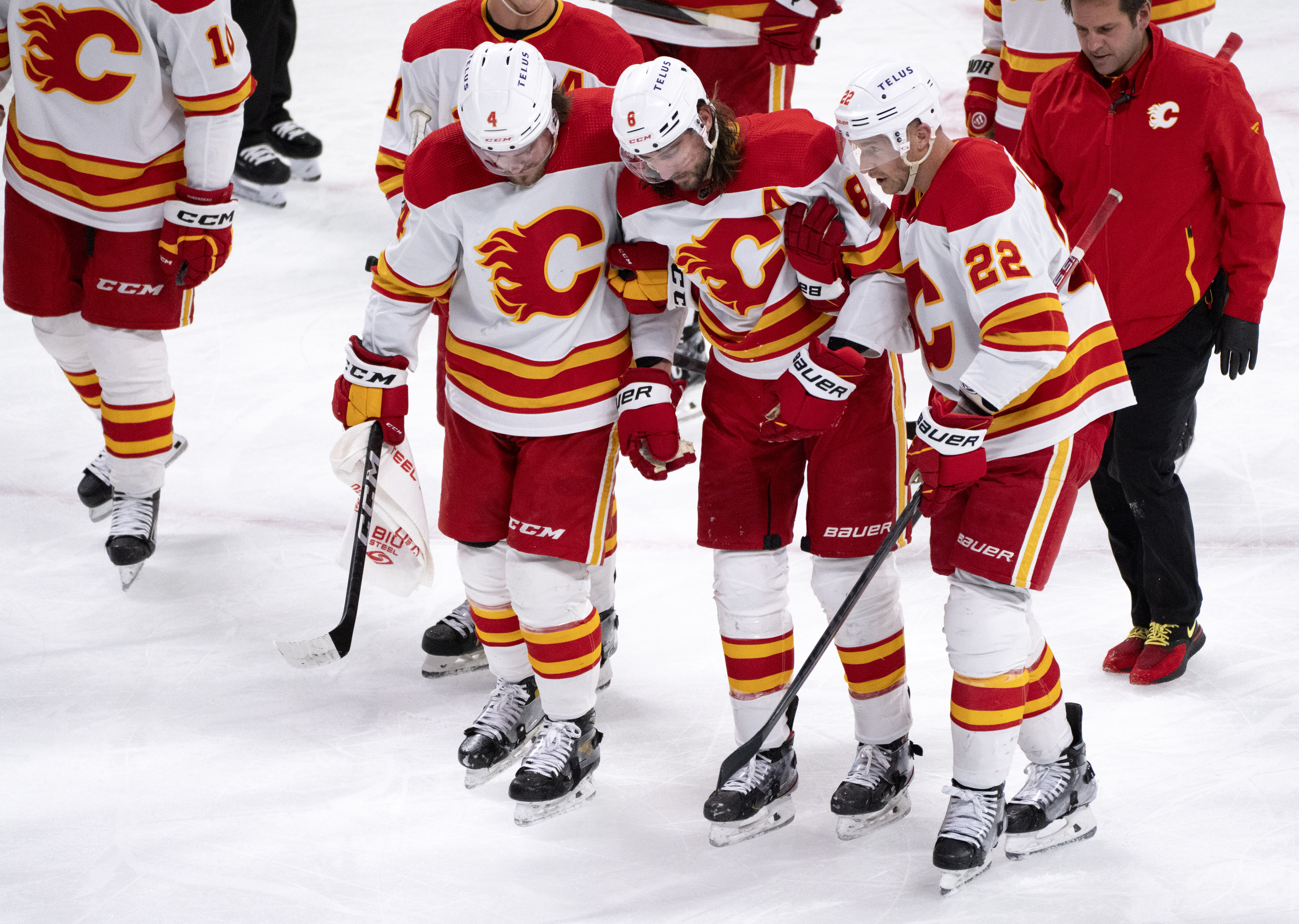 Calgary Flames Defenceman Chris Tanev Leaves Game After Taking Shot To ...