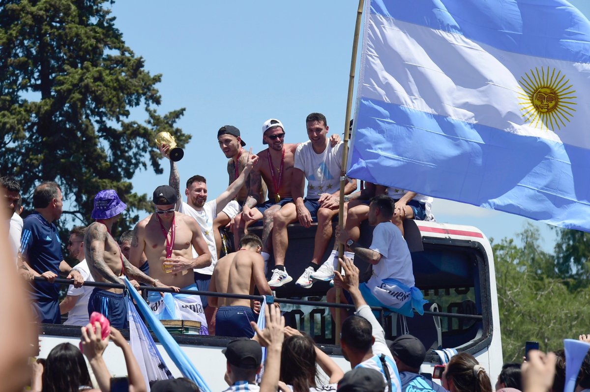 Argentina fans who went topless to celebrate victory in Qatar