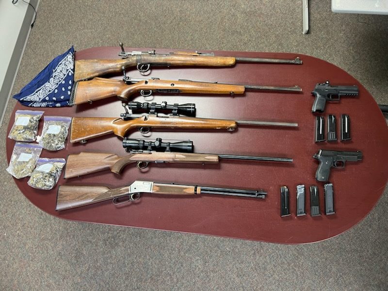 Creighton RCMP seized five rifles, two handguns, a number of magazines with ammunition, and a quantity of psilocybin and illegal cannabis in Denare Beach.