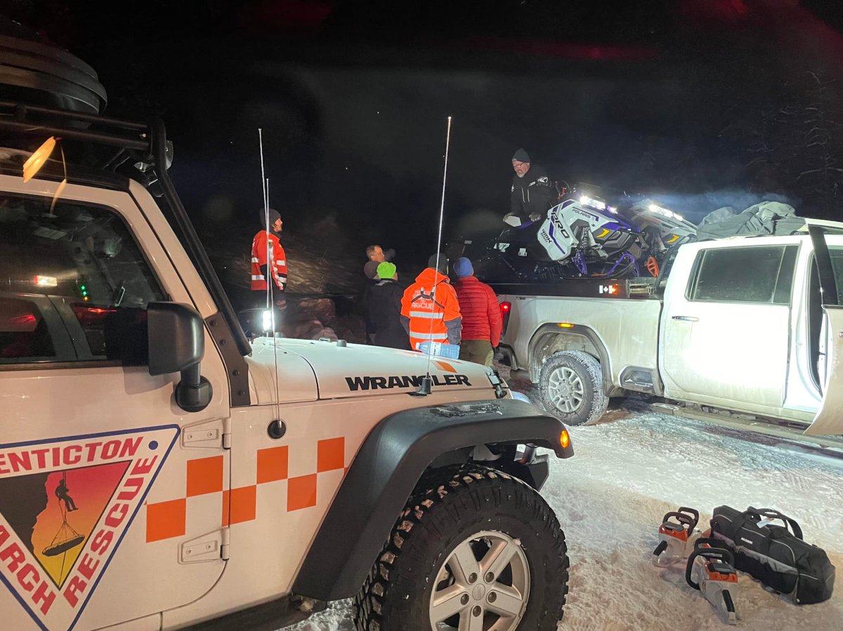 Penticton Search and Rescue crews rescued a stranded UTV operator from the Sheep Creek Forest Service Road area Saturday night.