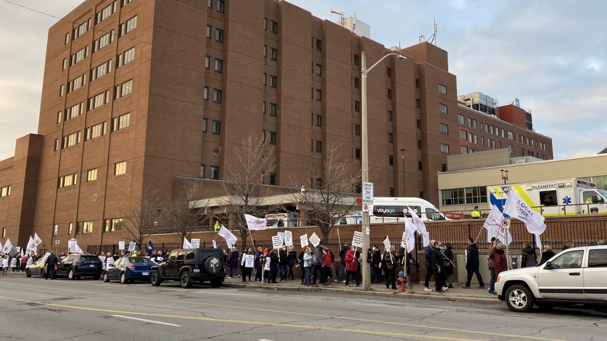 A rally was held outside Hamilton General Hospital on Wednesday to raise concerns from the Ontario Nurses' Association about a decision to add operating assistants to the operating room.