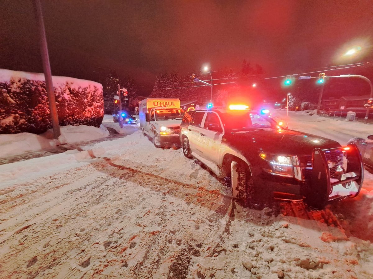 Abbotsford police arrested a man after a police chase through the snow.