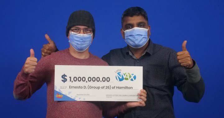 ‘Didn’t believe all the zeroes’: Group of 26 Ontario co-workers win big on Lotto Max