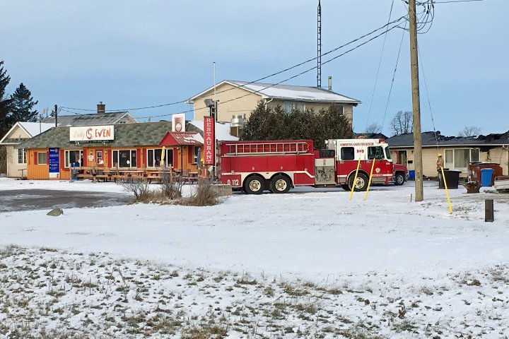 Fire breaks out near Lucky Seven Restaurant on Hwy. 7 west of Lindsay